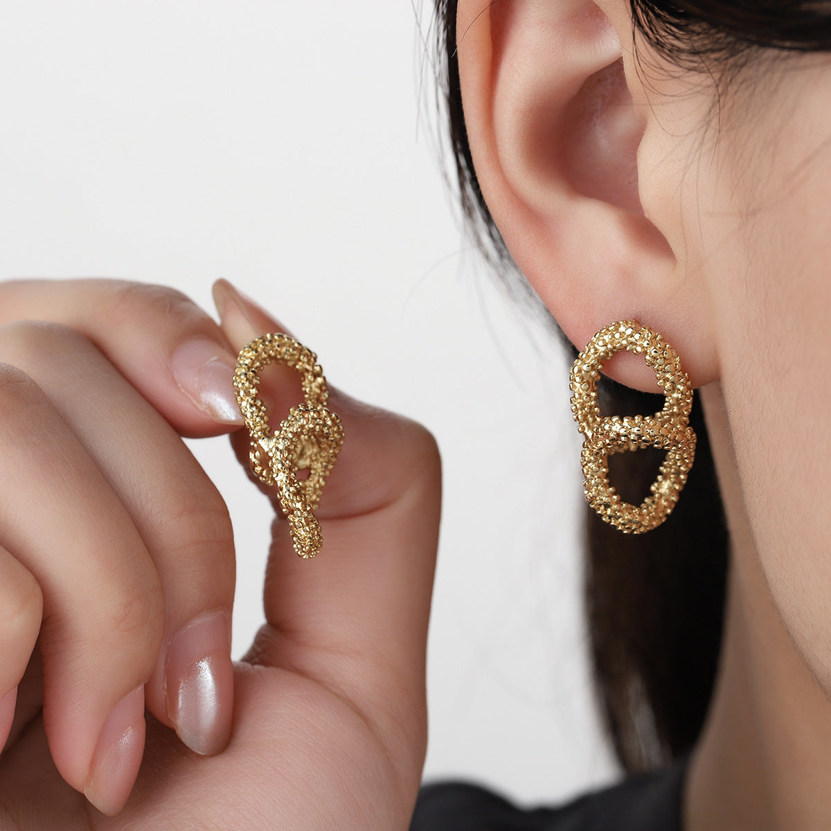 Amara Textured Gold Earrings