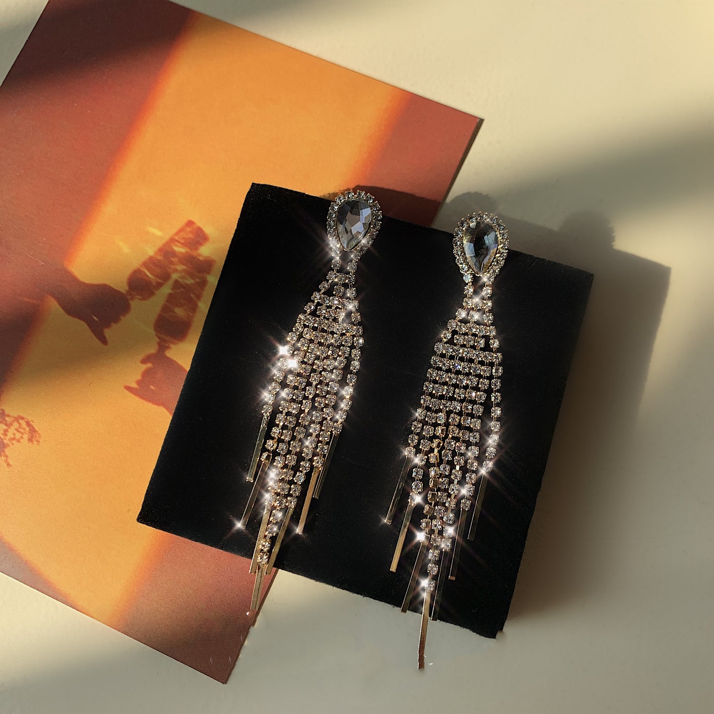 Celestia Crystal Tassel Earrings