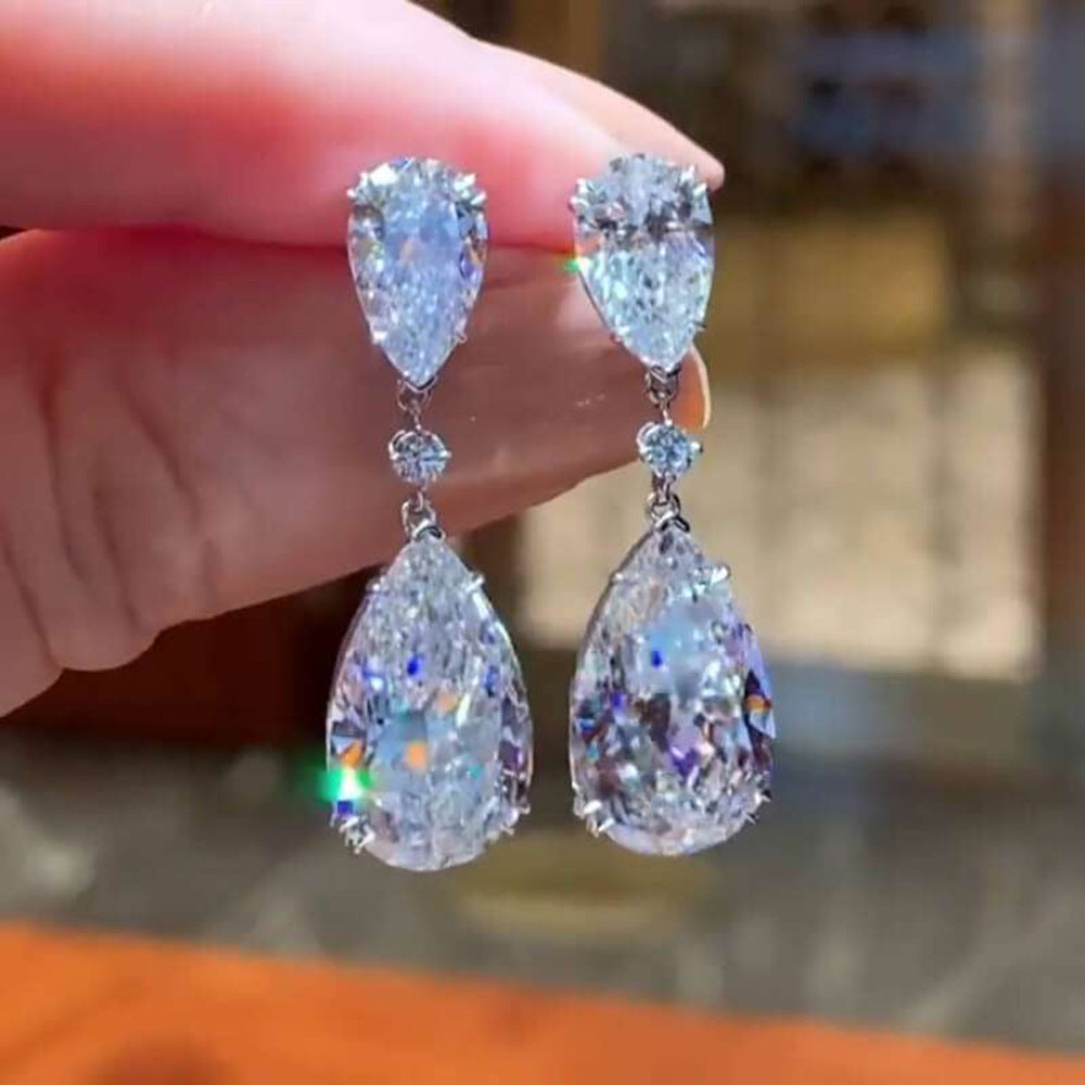 Elara Silver Drop Earrings