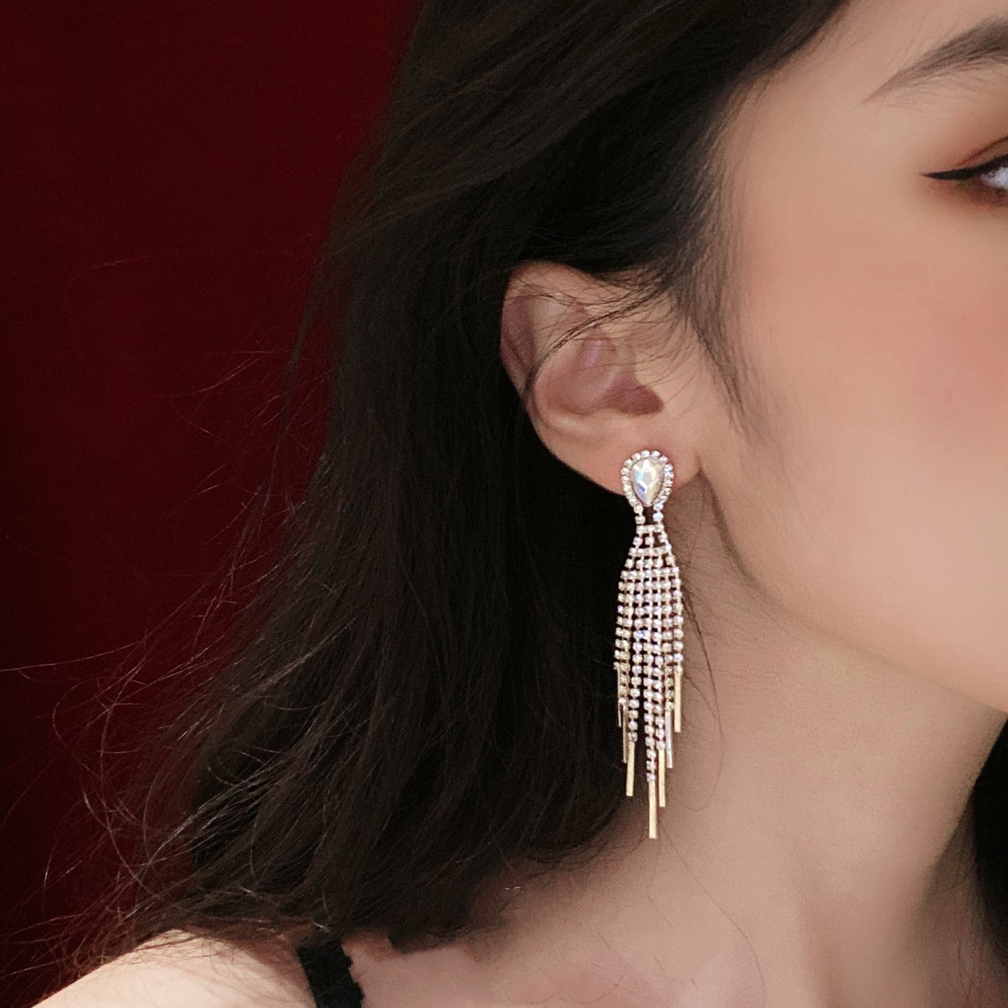 Celestia Crystal Tassel Earrings