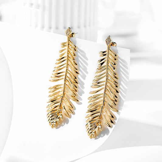 Palm Leaf Statement Earrings