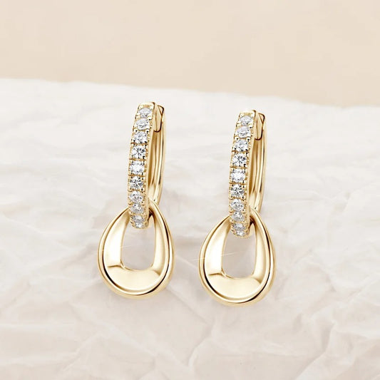 Luna Drop Earrings – 925 Sterling Silver with Moissanite Detail