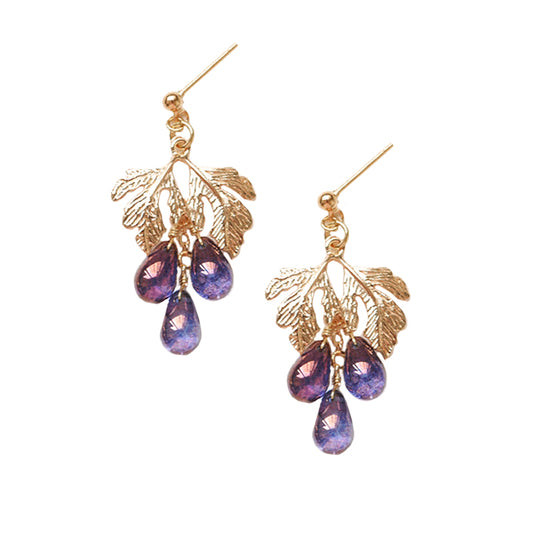 Vintage Grape Drop Earrings