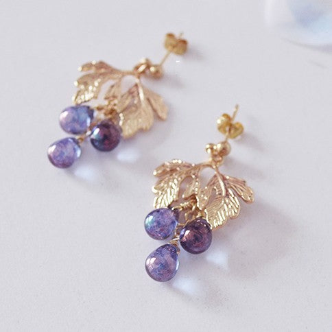 Vintage Grape Drop Earrings