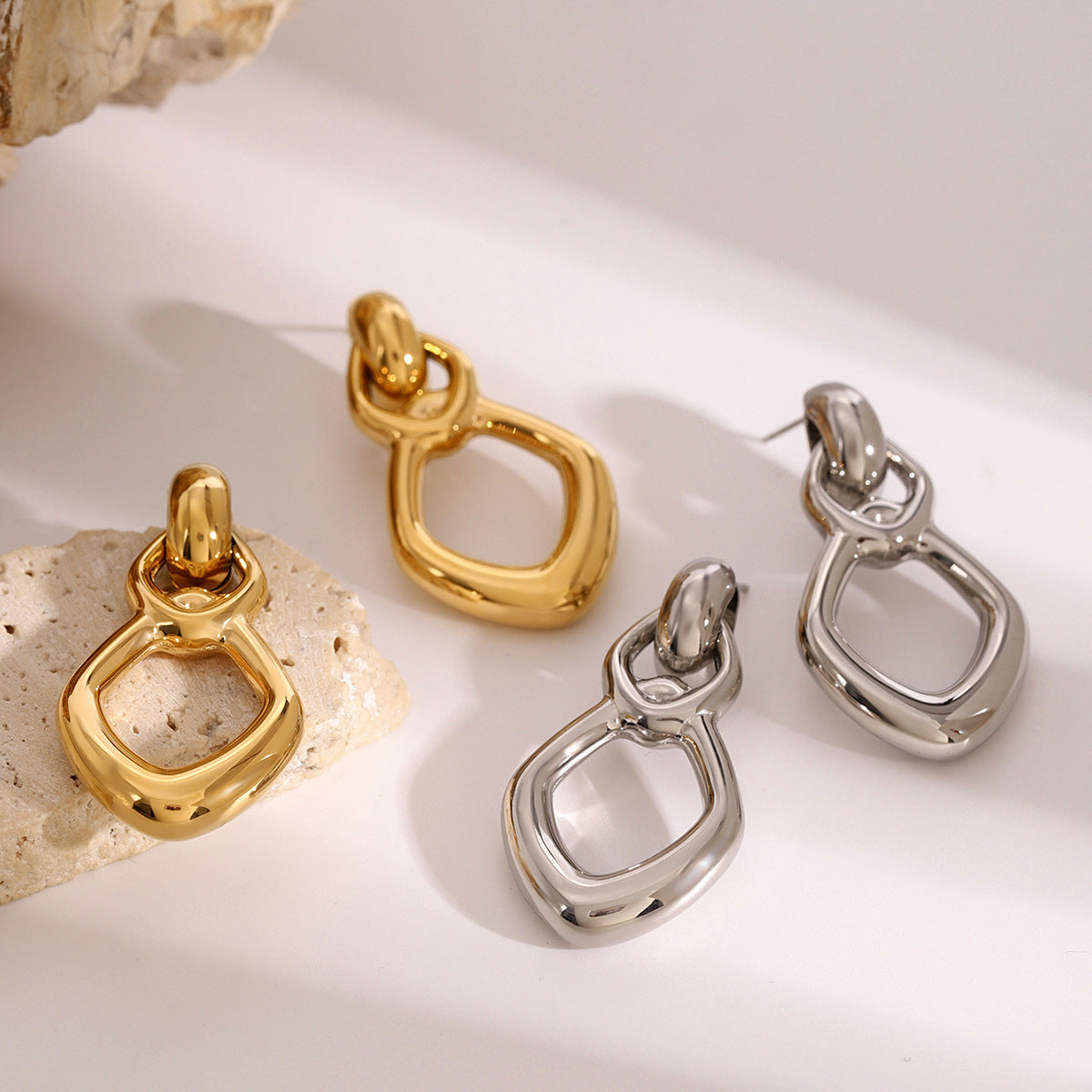 Aurielle Geometric Drop Earrings