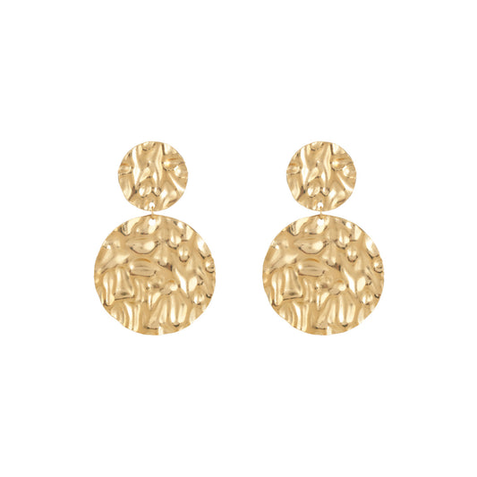 Liora Textured Disc Earrings