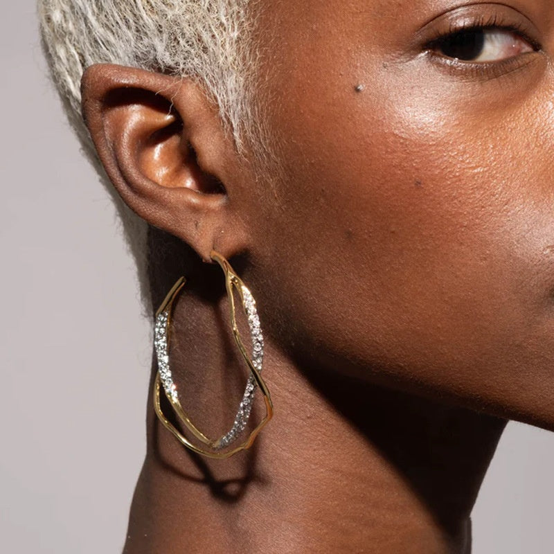 Alira Two-Tone Moissanite Hoops